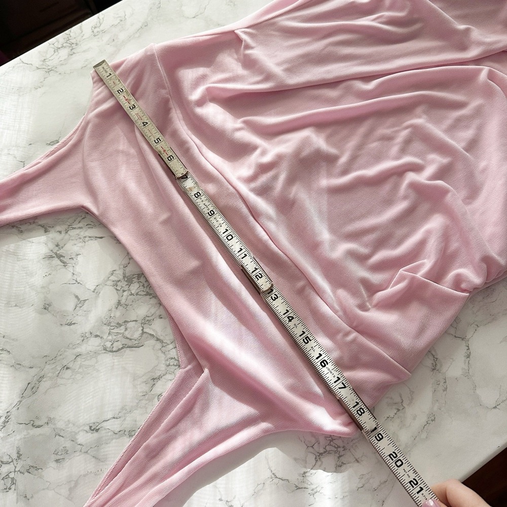 Mare Mare X Anthro Pink Sleeveless Mini Dress Shaped Flounce Hem women's XLp NEW - Picture 8 of 10